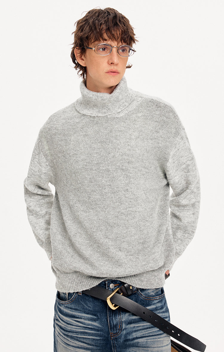 MADWITCH WOOL BLEND STAND COLLAR SWEATER #72672