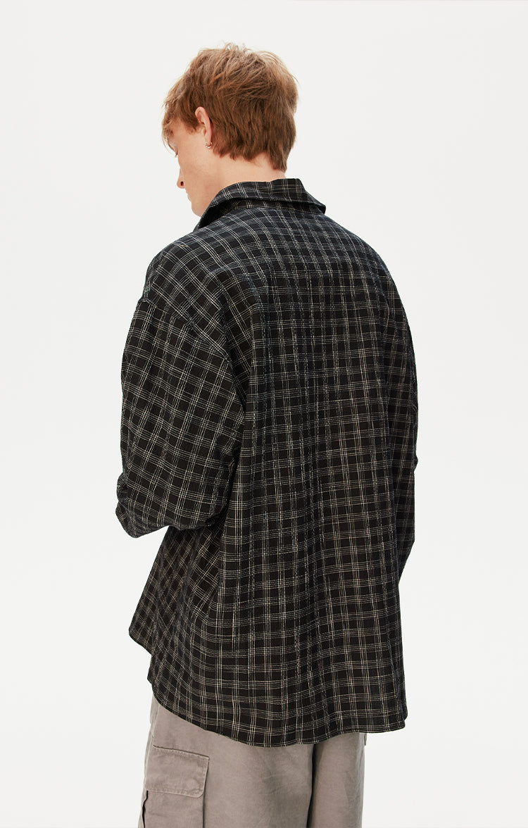 MADWITCH BLACK PLAID SHIRT #CS127