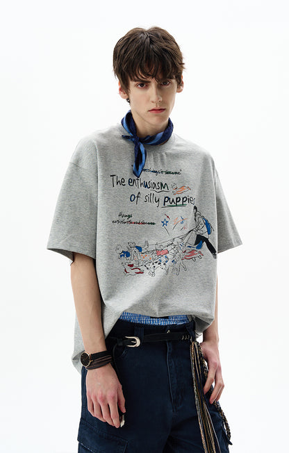 MADWITCH FUN PRINT CREWNECK TEE #880320