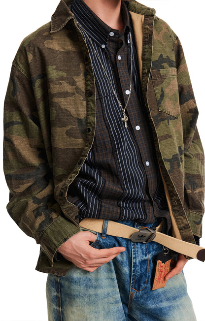 MADWITCH TEXTURED ARMY BLOUSE #AW25096