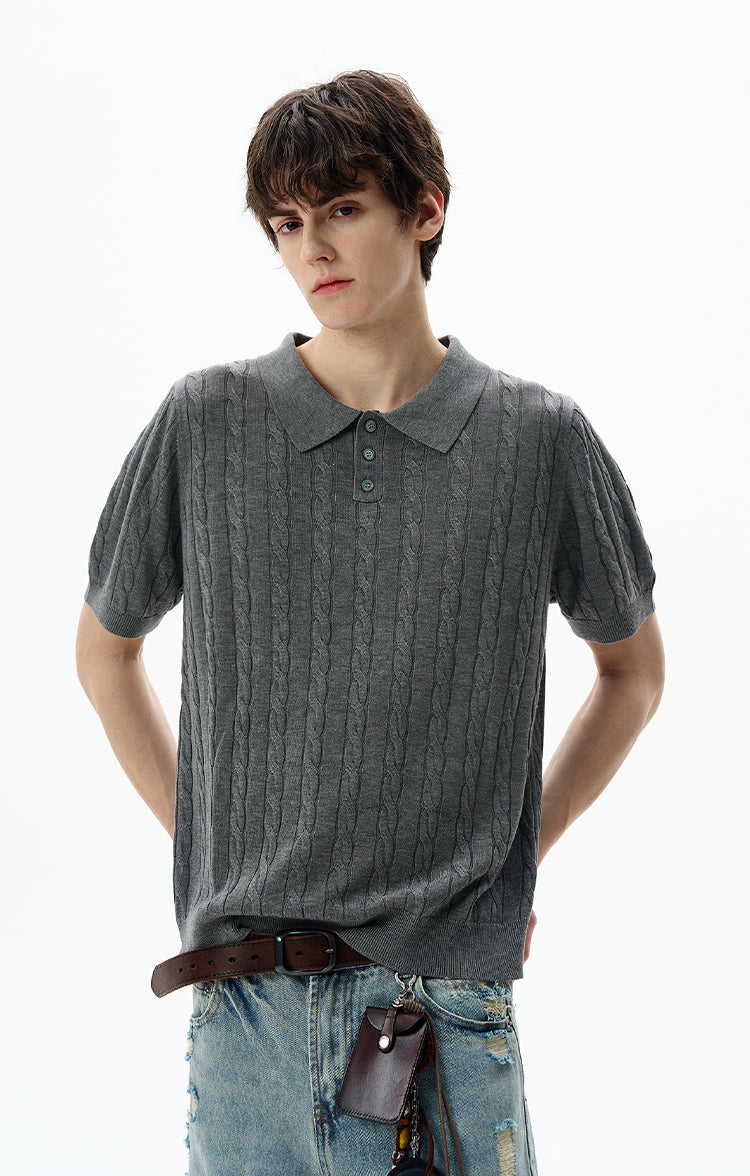 MADWITCH POLO KNIT TEE #LX010