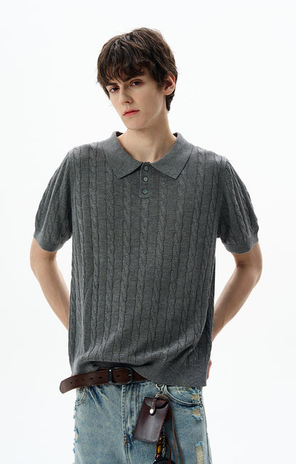 MADWITCH POLO KNIT TEE #LX010