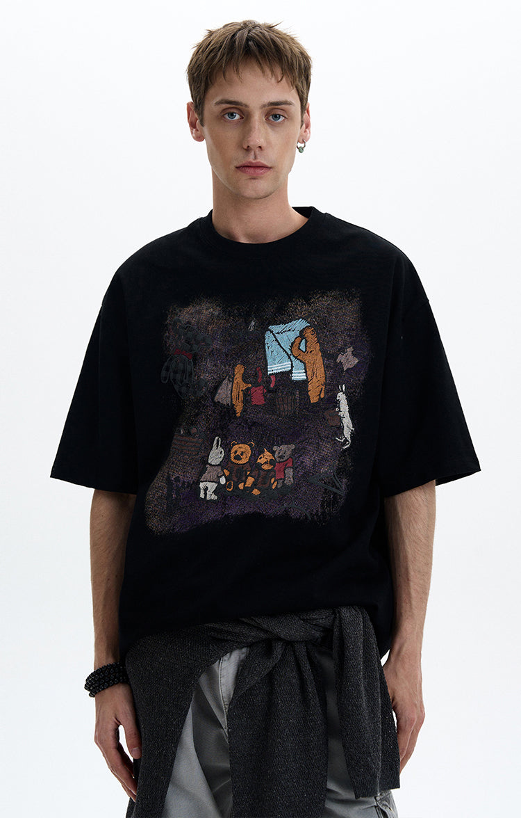 MADWITCH VINTAGE PRINT TEE #321
