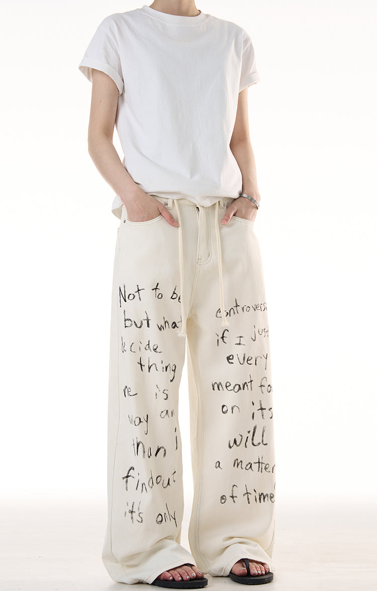 MADWITCH LETTER GRAFFITI JEANS #WHOA101