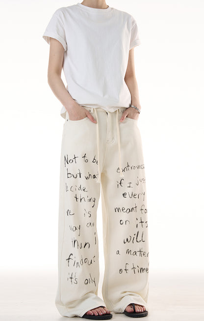 MADWITCH LETTER GRAFFITI JEANS #WHOA101