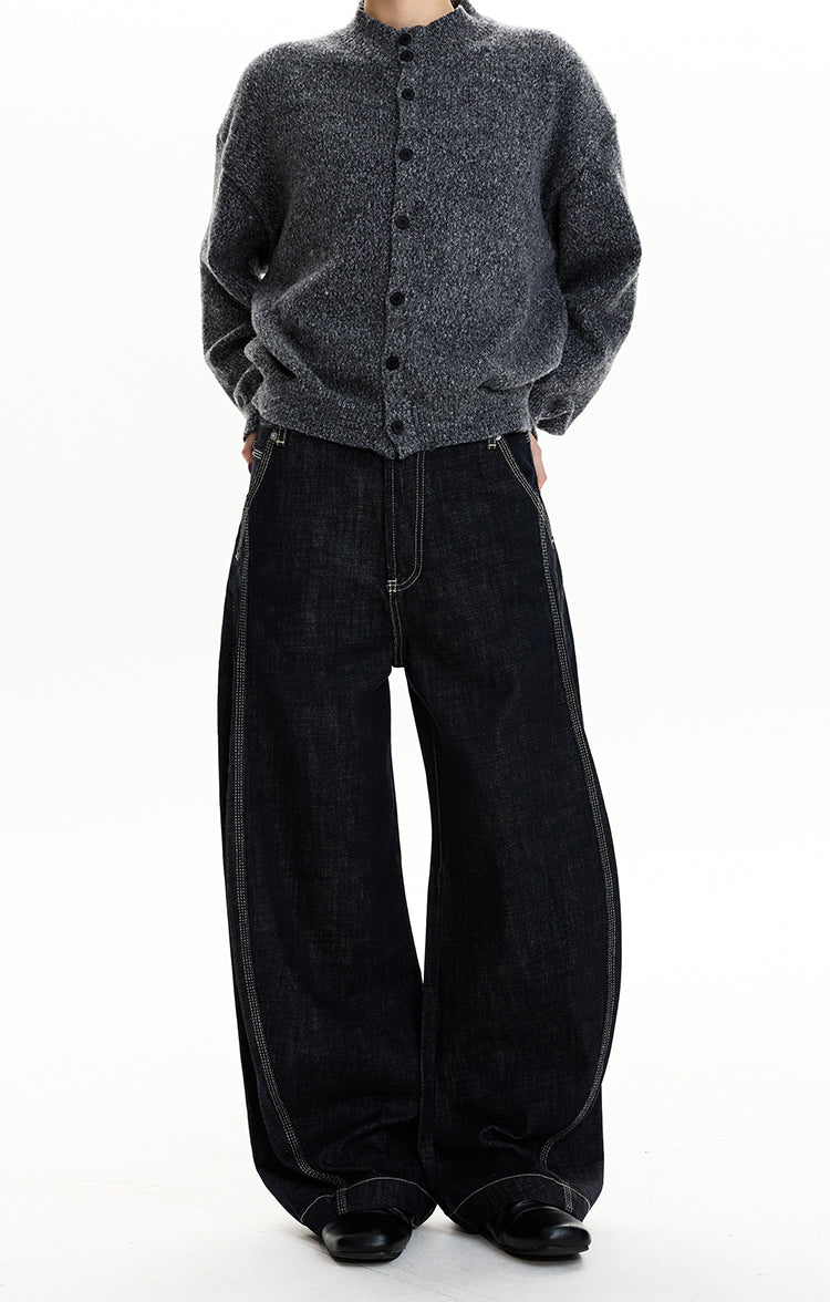 MADWIT RAW DENIM DECONSTRUCTED WIDE JEANS #GPC9781