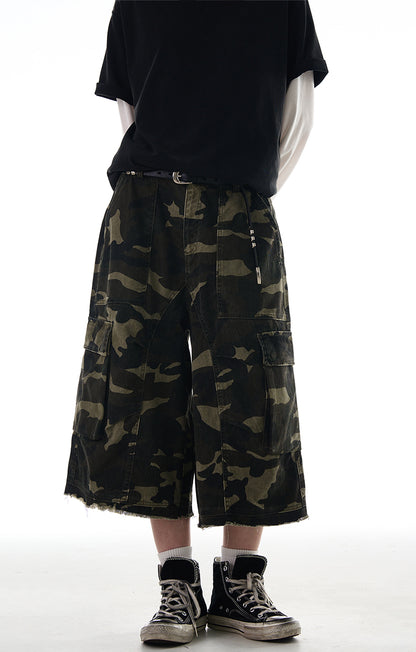 MADWITCH RAW HEM CAMO CARGO PANTS #CK252D