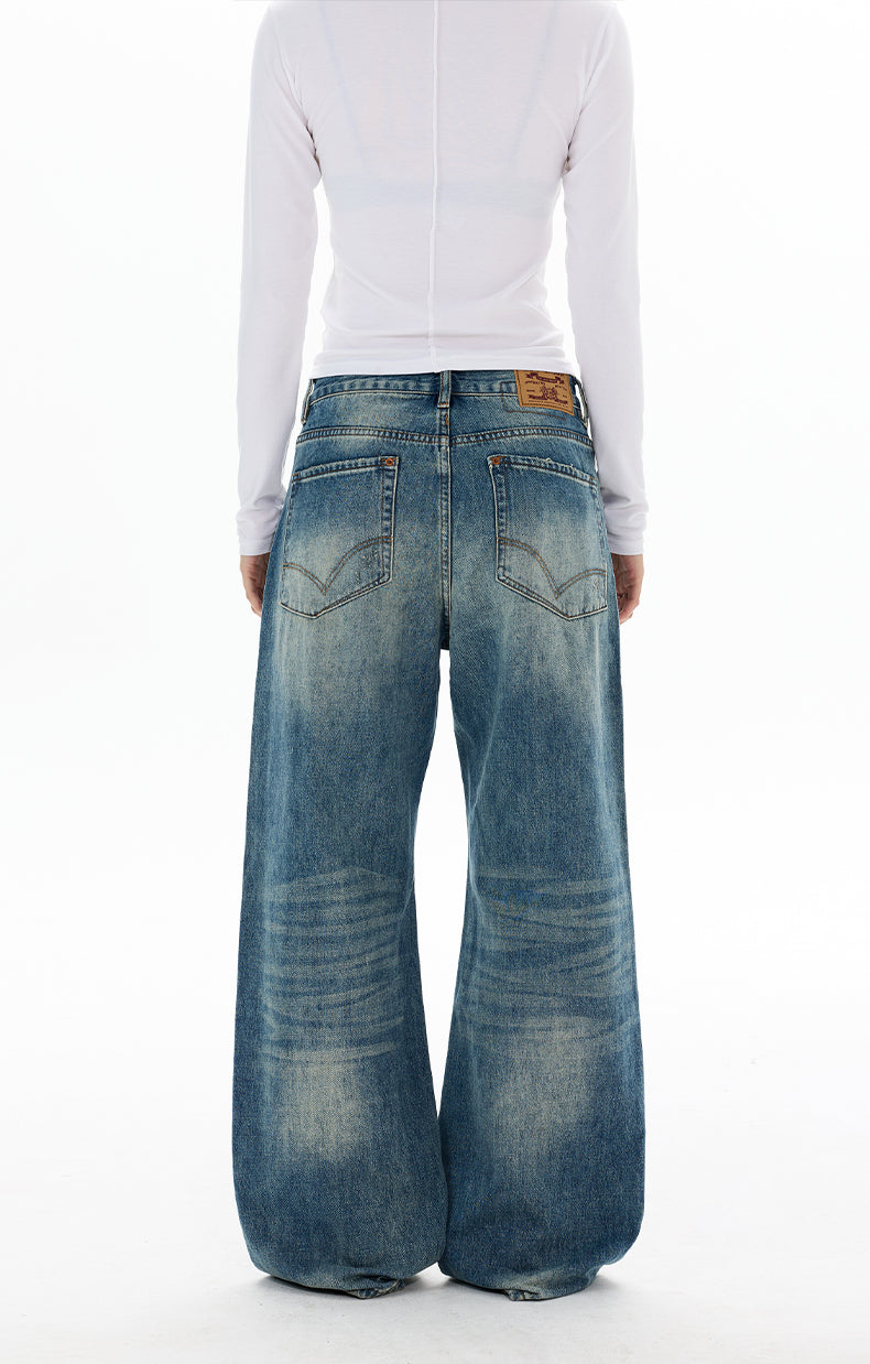 MADWITCH VINTAGE WASHED WIDE LEG JEANS #CK5550
