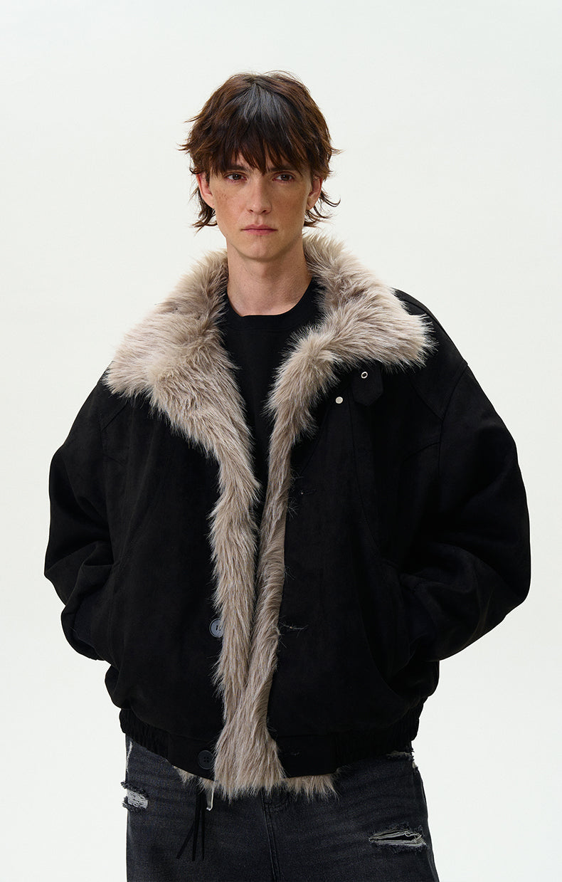 MADWITCH LOOSE FIT FUR-COLLAR JACKET #990213