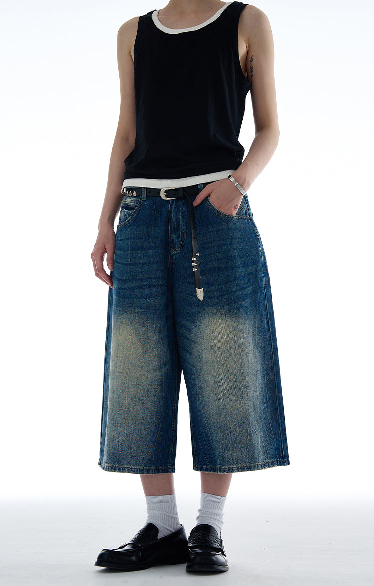 MADWITCH WASHED CROPPED DENIM JEANS #WHOA103