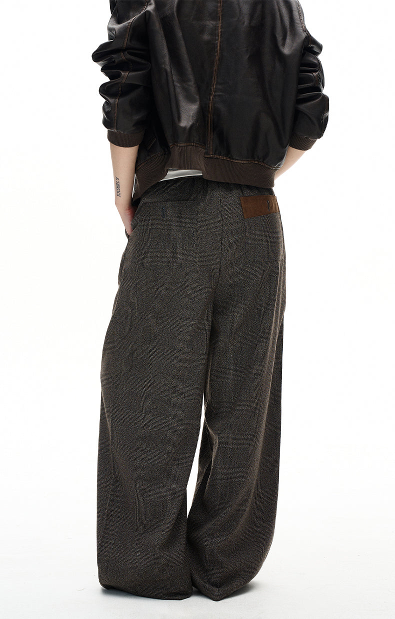 MADWITCH PREPPY PLAID WIDE TROUSERS #25036