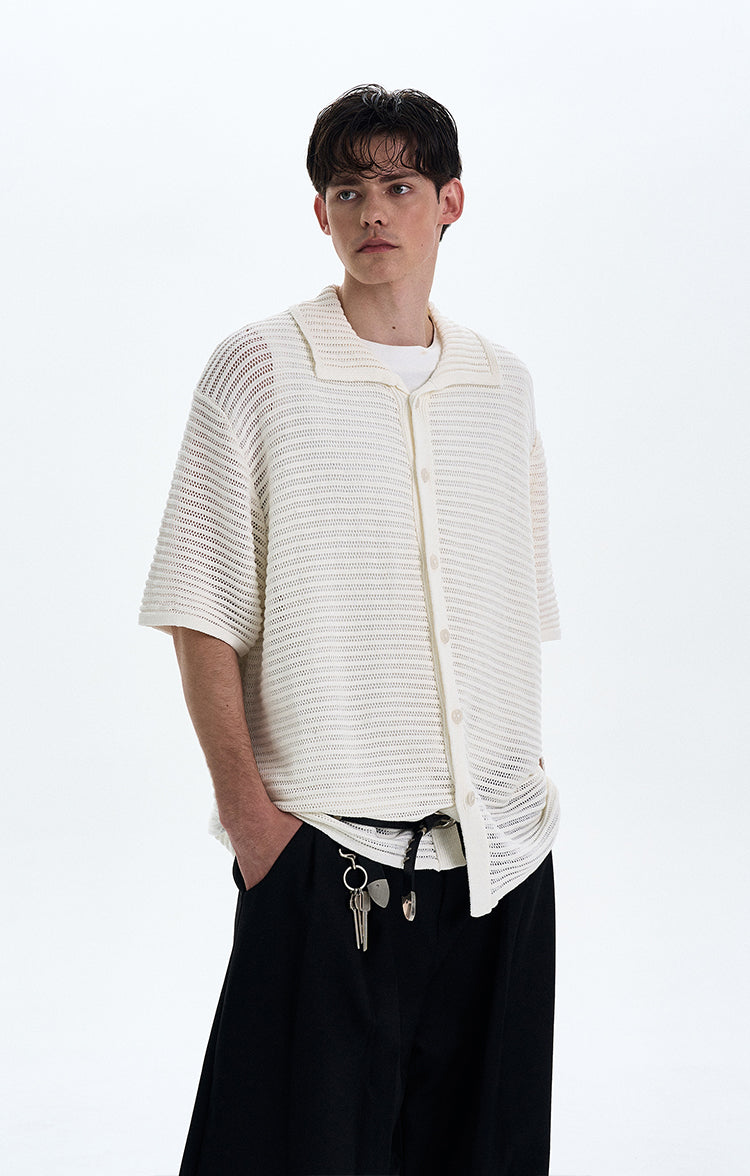 MADWITCH MESH KNIT SHORT SLEEVE TOP #DF8448