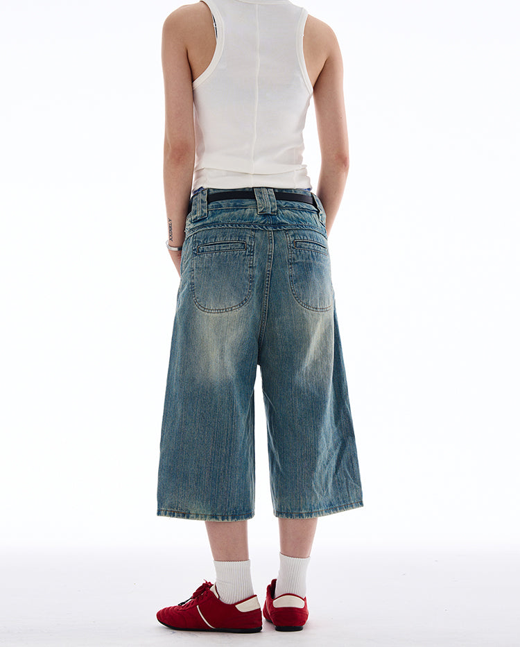 MADWITCH DESIGNER-STYLE CROPPED JEANS #L826