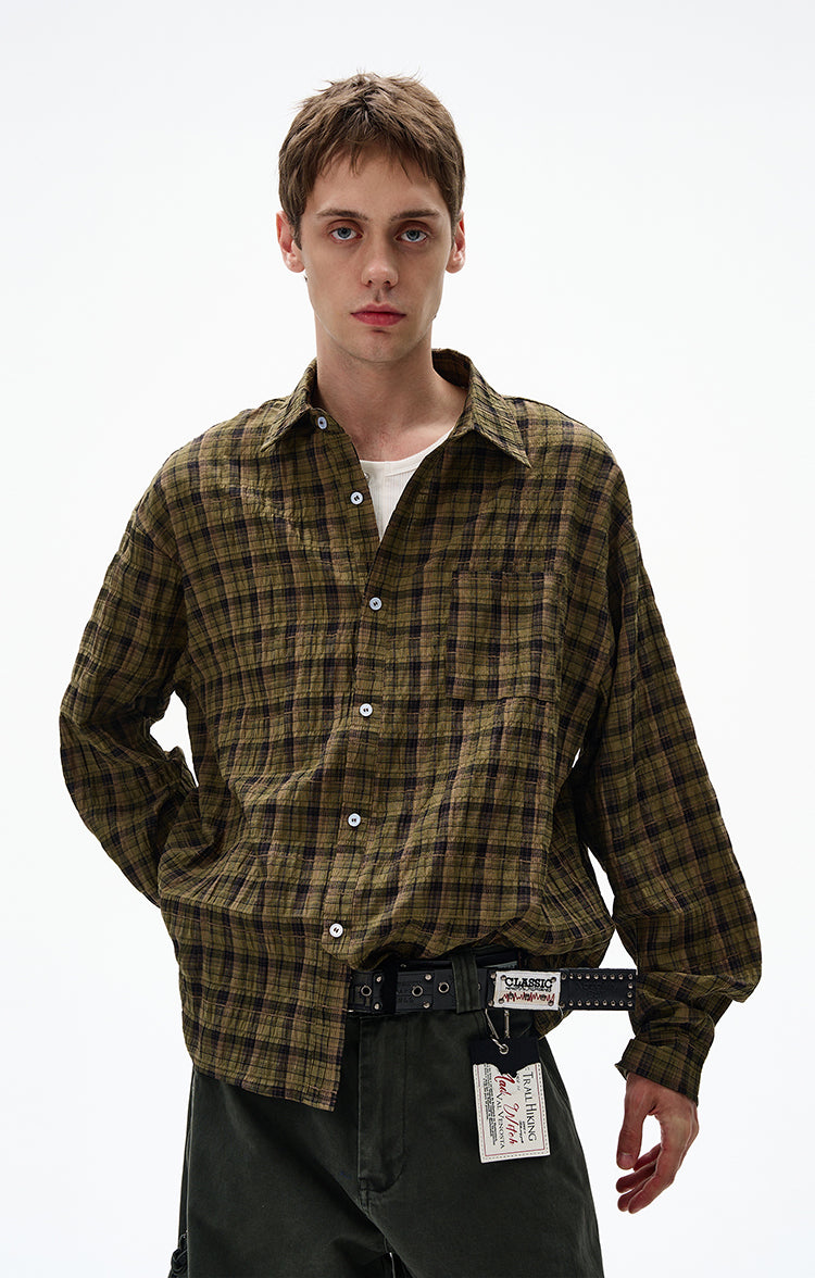 MADWITCH UNISEX AUTUMN PLAID SHIRT #CR6252