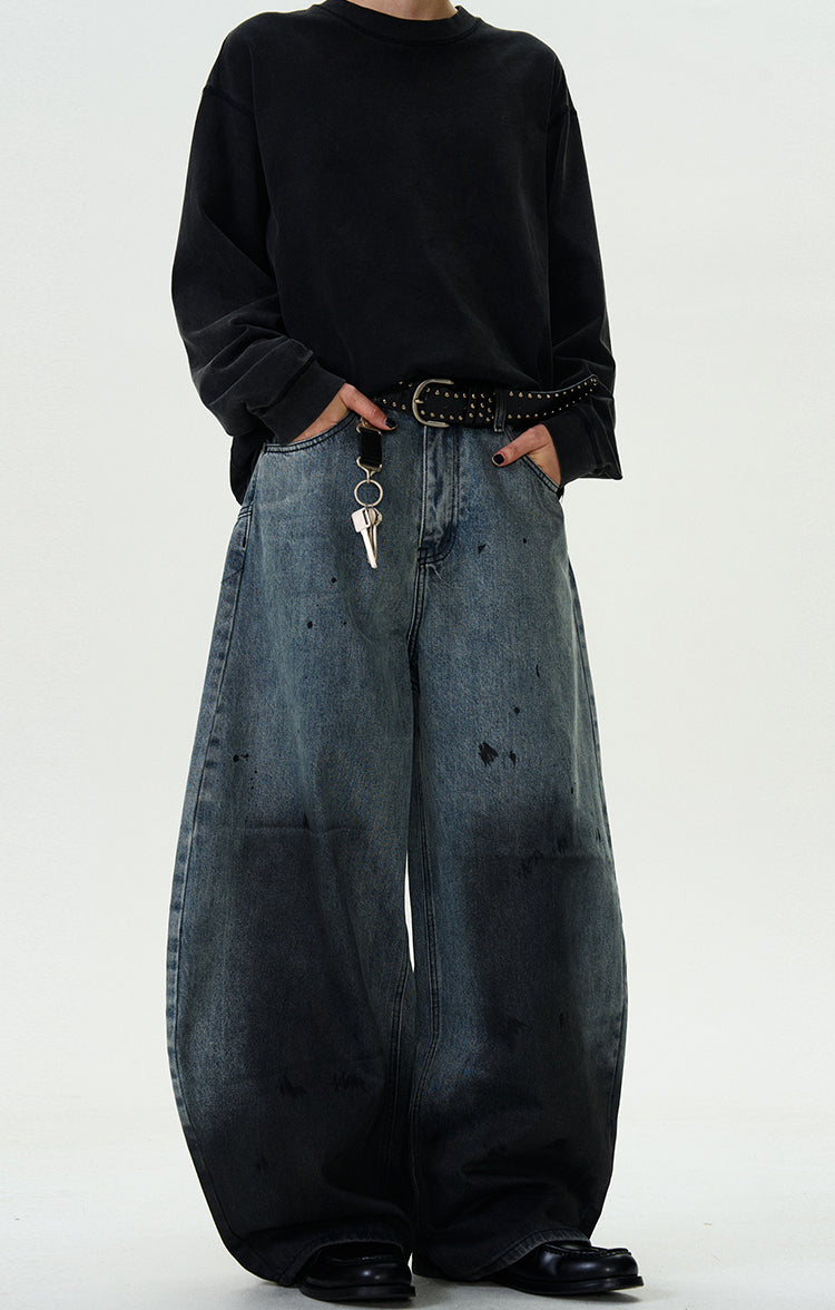 MADWITCH LOOSE FIT WIDE LEG DENIM PANTS #CK5375