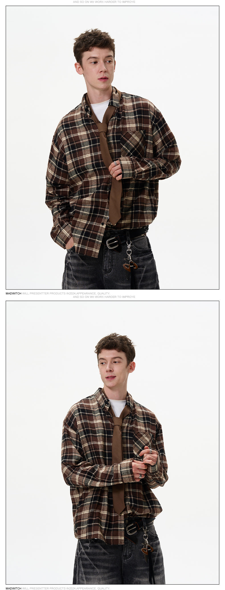 MADWITCH VERSATILE PLAID SHIRT #F830