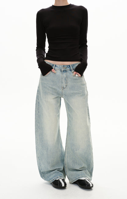 MADWITCH WASHED SLUNG JEANS #GPC9698