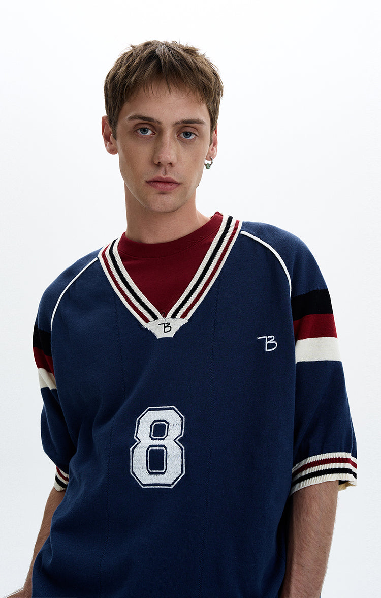 MADWITCH V-NECK KNIT TEE #TA551