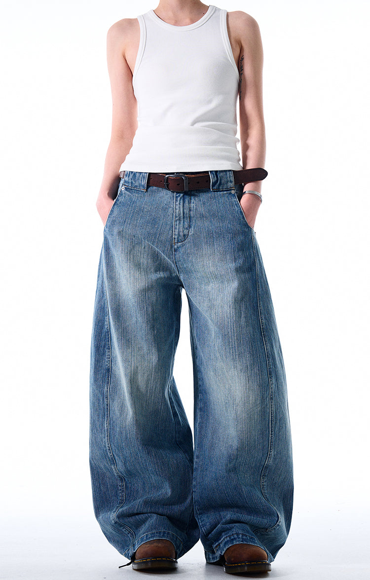 MADWITCH HEAVYWEIGHT LOOSE-FIT WASHED JEANS #DR8802