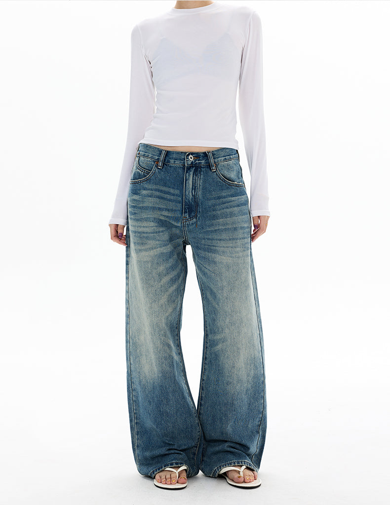 MADWITCH VINTAGE WASHED WIDE LEG JEANS #CK5550