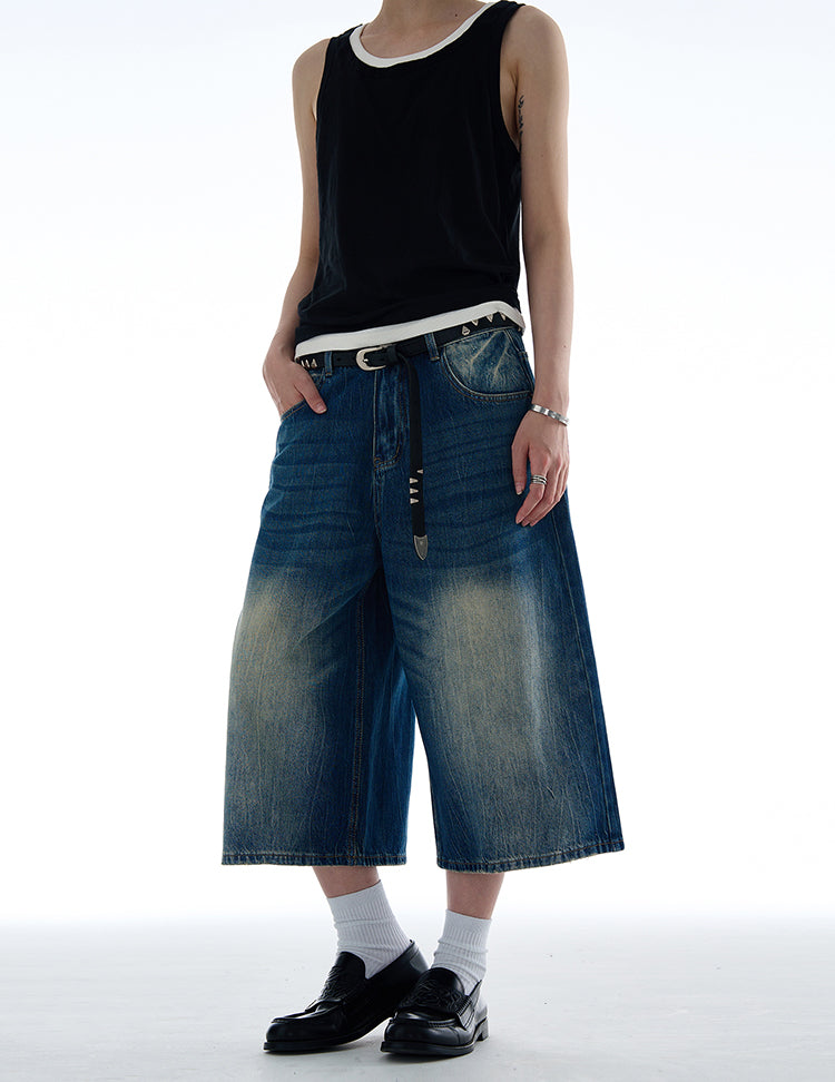 MADWITCH WASHED CROPPED DENIM JEANS #WHOA103