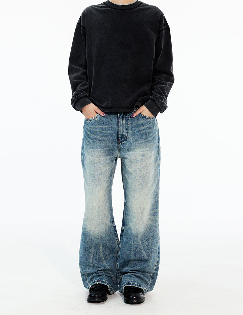 MADWITCH FADED WASH STRAIGHT LEG JEANS #GPC9758