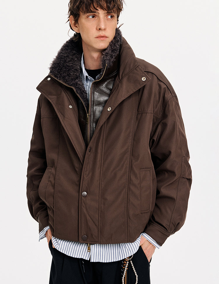MADWITCH PATCHWORK FAUX LAYER DOWN JACKET #630132