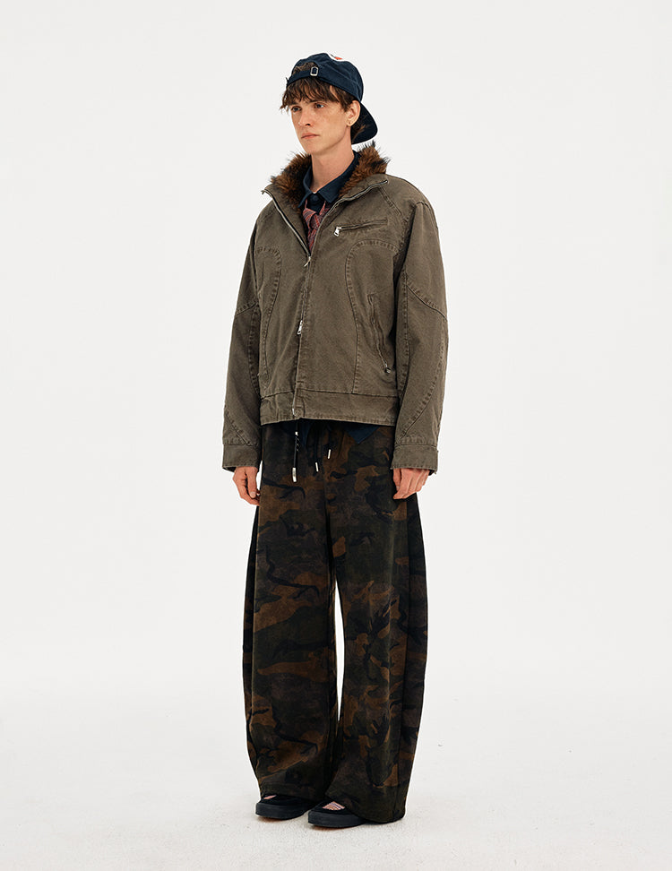 MADWITCH DECONSTRUCTED VINTAGE QUILTED FUR JACKET #AW25163