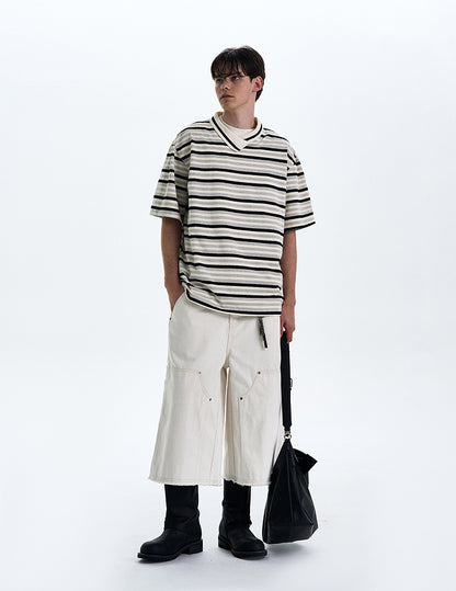 MADWITCH CONTRAST STRIPED T-SHIRT #G1525