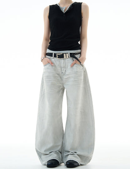 MADWITCH UNISEX VINTAGE SCIMITAR-STYLE JEANS #FX083