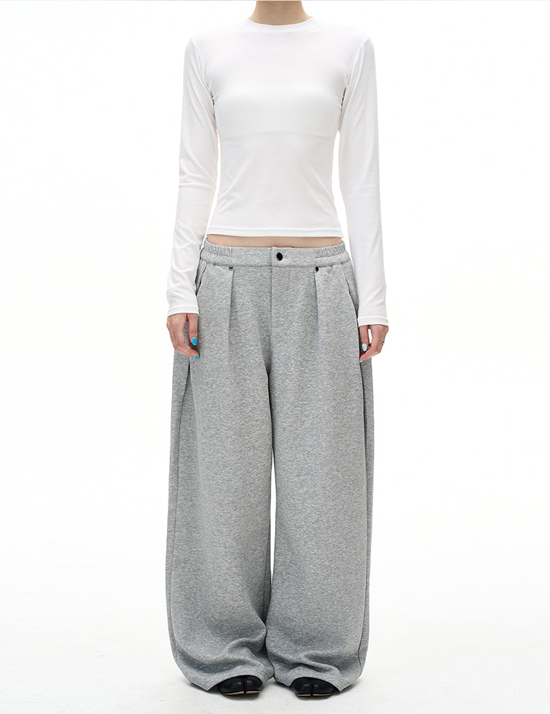 MADWITCH GREY WIDE LEG SWEATPANTS #C959