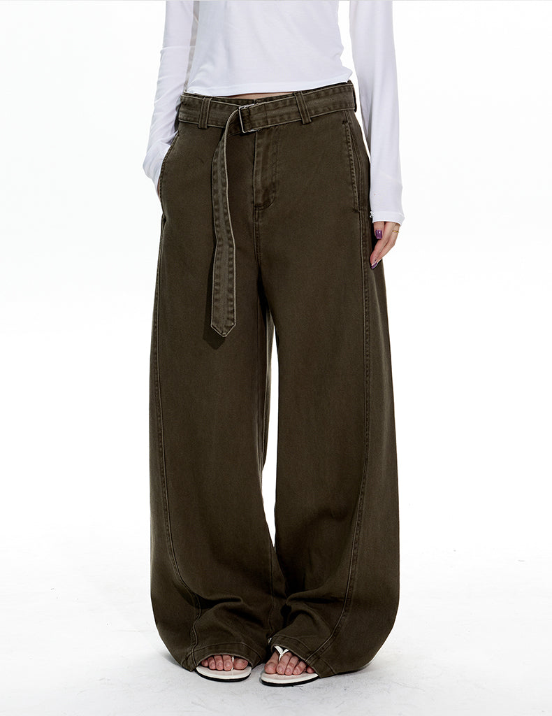 MADWITCH BELT DETAIL WIDE LEG JEANS #CK6919