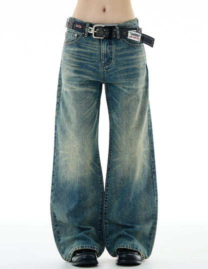 MADWITCH UNISEX HIGH STREET WASHED DENIM JEANS #GP5517