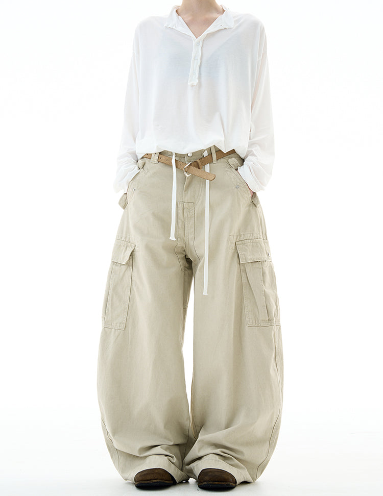 MADWITCH DRAWSTRING MULTI-POCKET CARGO PANTS #Z030