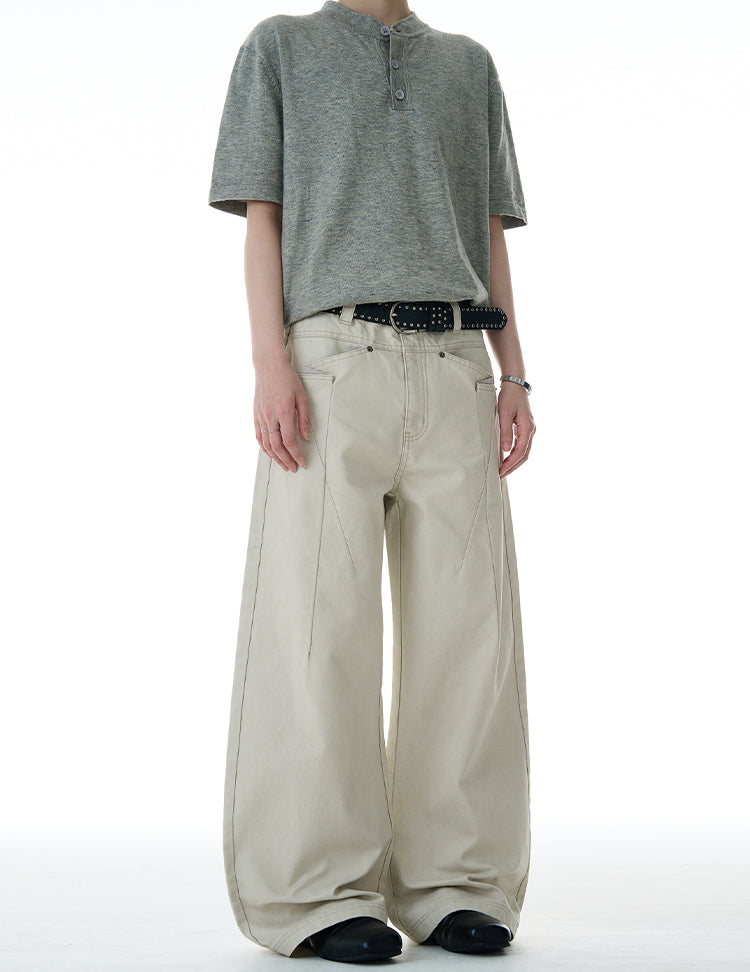 MADWITCH WIDE-LEG CASUAL PANTS #A607