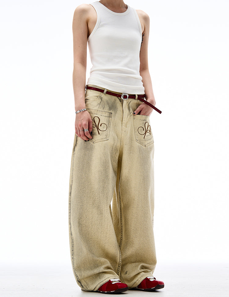 MADWITCH DIRTYFIT STRAIGHT-LEG DENIM JEANS #0037