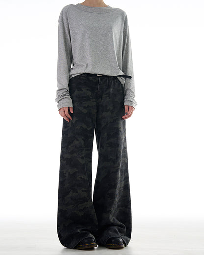 MADWITCH WASHED CAMO CASUAL PANTS #L844