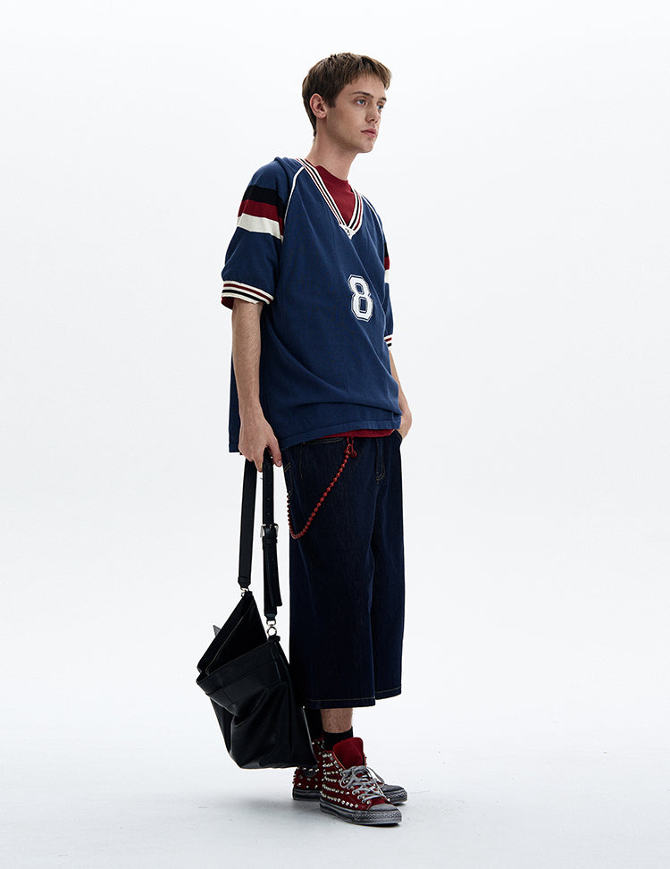 MADWITCH V-NECK KNIT TEE #TA551
