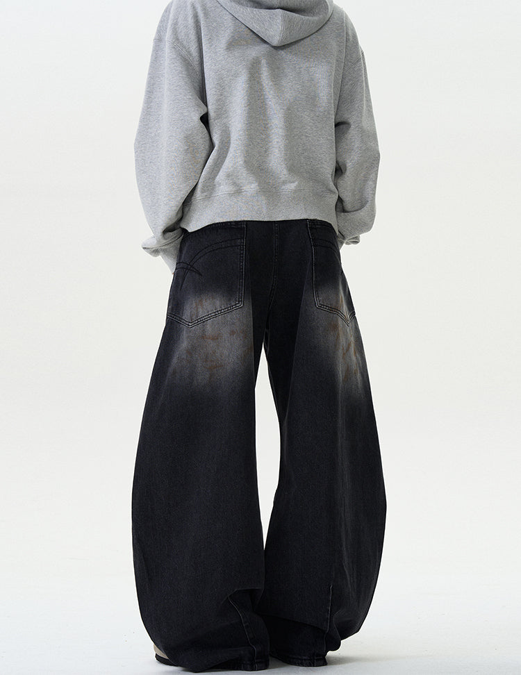 MADWITCH DIRTY SPRAY WIDE-LEG DENIM JEANS #CK9373