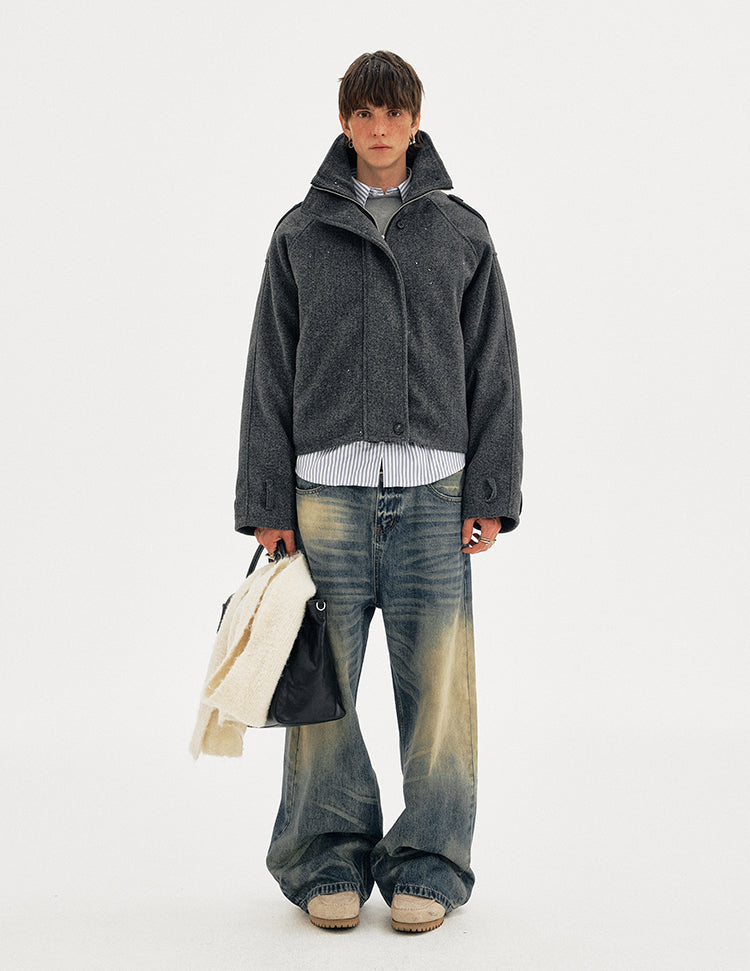 MADWITCH WOOL BOX PARKA #MY162