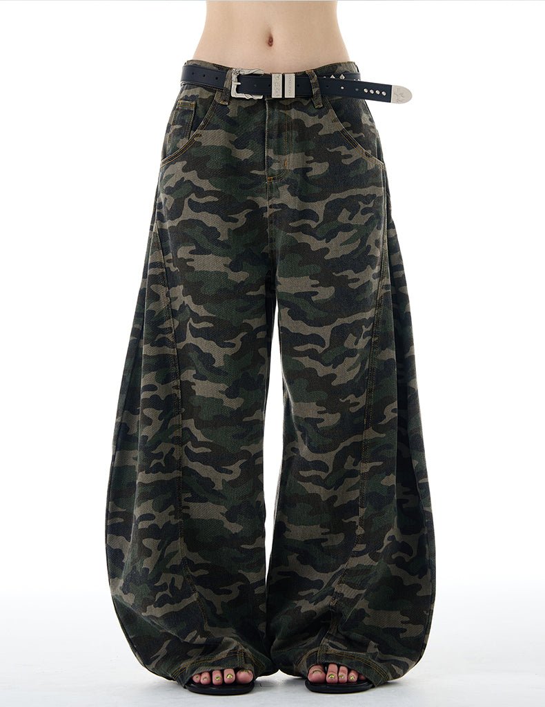 MADWITCH CAMO WIDE-LEG PANTS #G6808