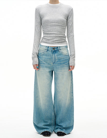 MADWITCH DISTRESSED WASHED STRAIGHT JEANS #CK9697