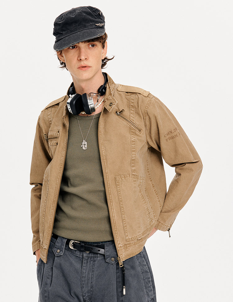 MADWITCH PATCHWORK CROPPED WORK JACKET #CW1325