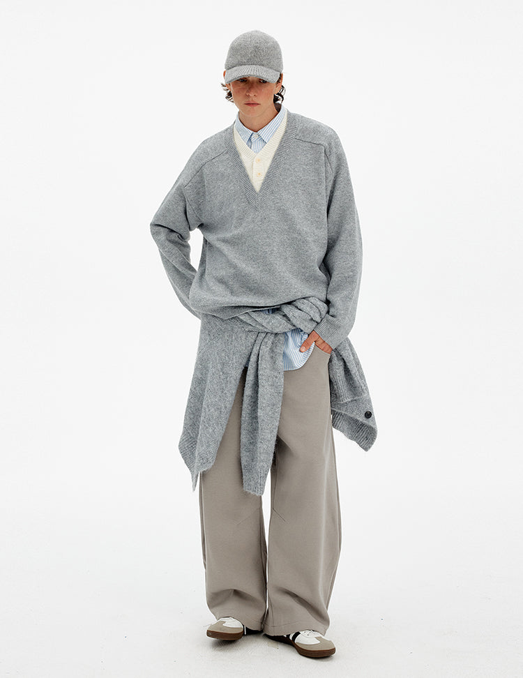 MADWITCH RETRO LAYERED V-NECK SWEATER #68930