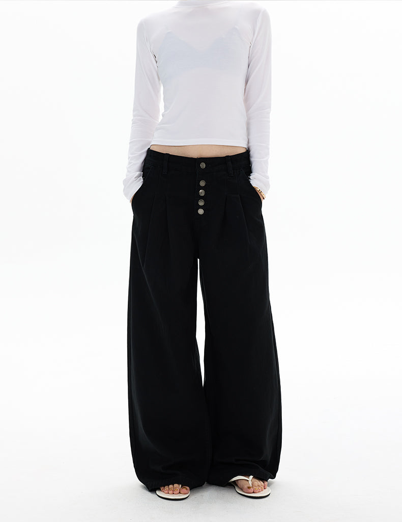MADWITCH DOUBLE PLEAT BUTTON TROUSERS #G6935