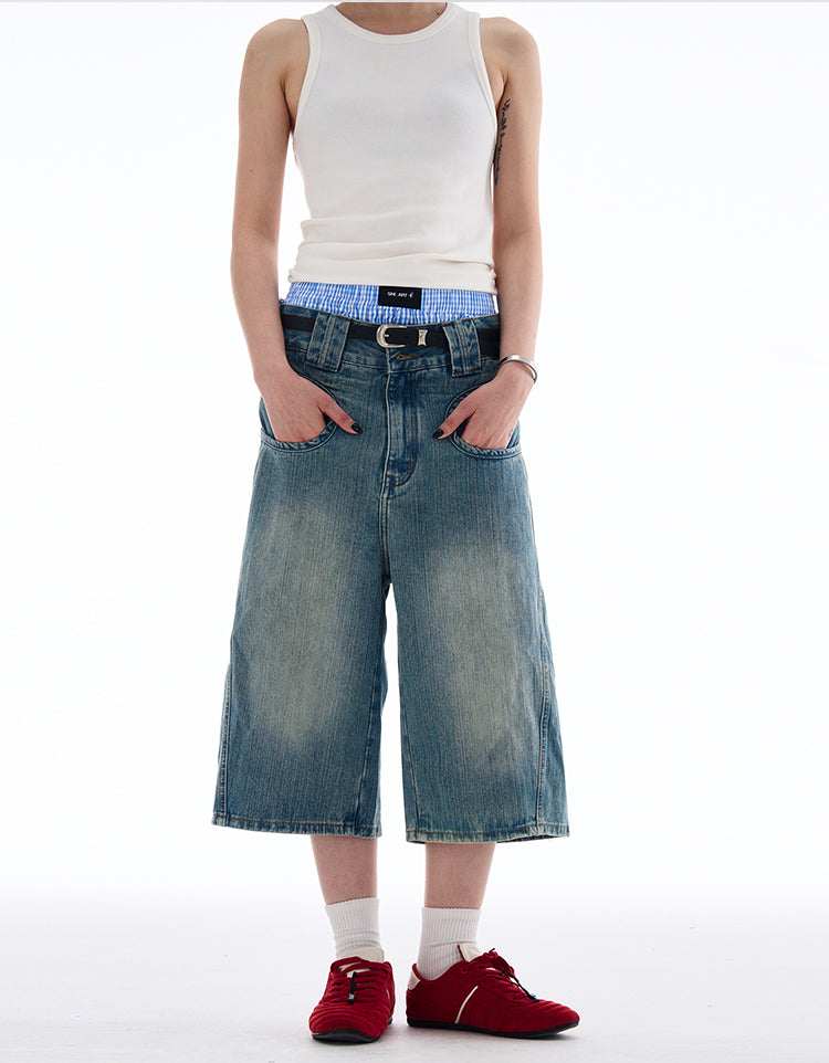 MADWITCH DESIGNER-STYLE CROPPED JEANS #L826