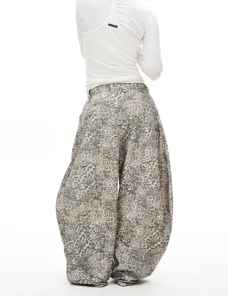 MADWITCH VINTAGE LEOPARD WIDE JEANS #A616
