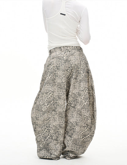MADWITCH VINTAGE LEOPARD WIDE JEANS #A616
