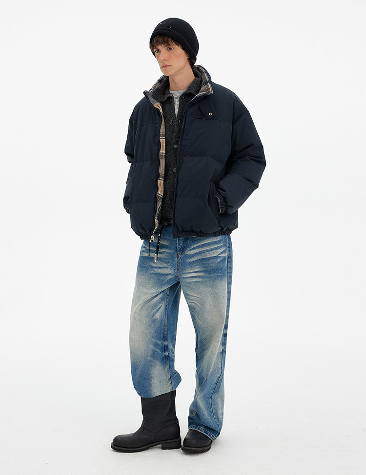MADWITCH REVERSIBLE PLAID PUFFER JACKET #254YR10160