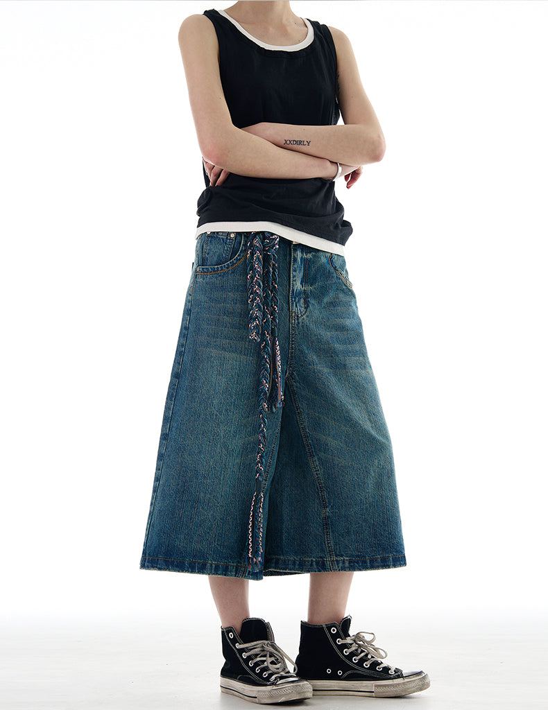 MADWITCH WASHED WIDE LEG DENIM JEANS #L562